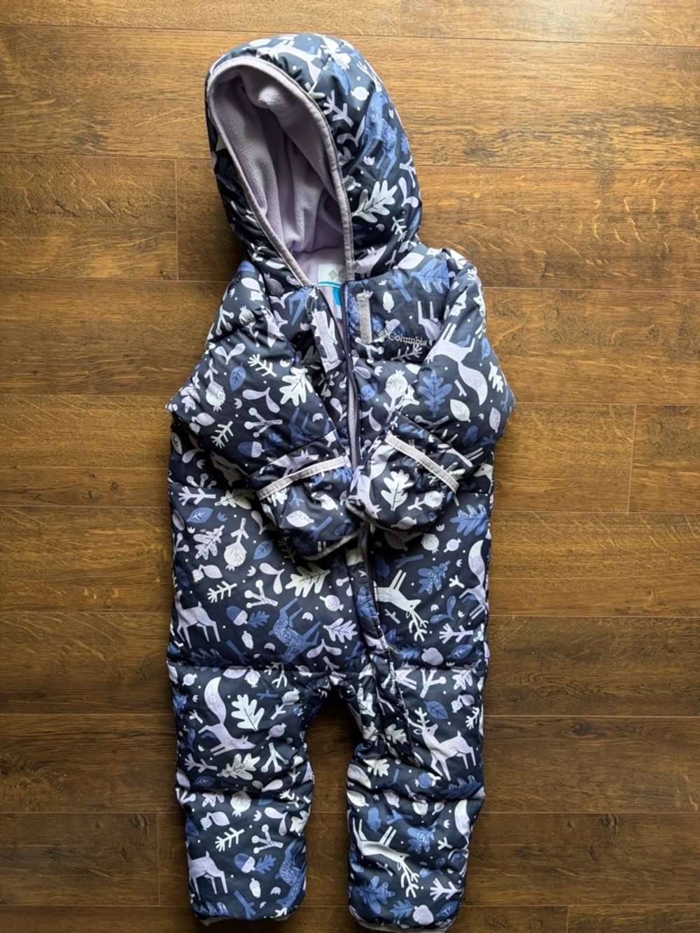 Columbia Navy and Light Blue Woodland Baby Snowsuit